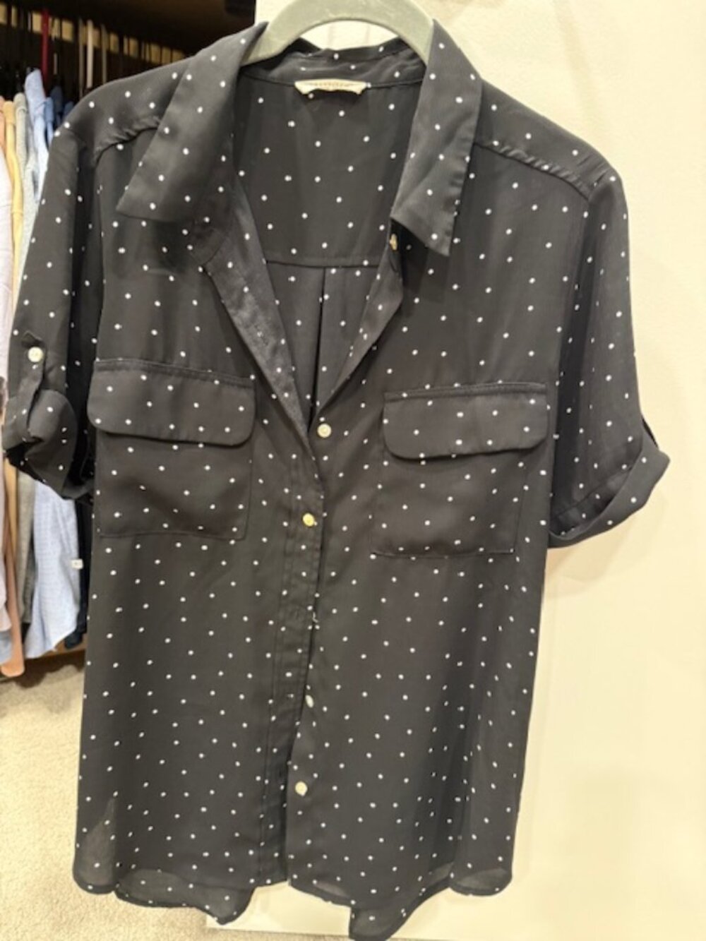Black Shirt with Dot Pattern